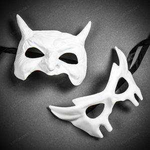Goblin Devil Short Horn and Devil Eye Mask Masquerade Party Couple Masks